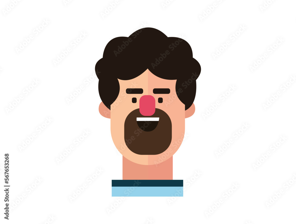 Profile Icon Male Head. Face Flat Design Vector Illustration. Perfect for coloring book, textiles, icon, web, painting, books, t-shirt print. Profile Icon Male Head. Face Flat Design Vector Illustration. Perfect for coloring book, textiles, icon, web, painting, books, t-shirt print.