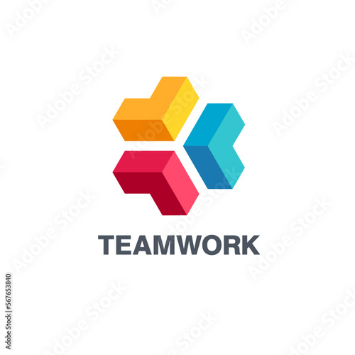 Vector logo design template for social media, teamwork.