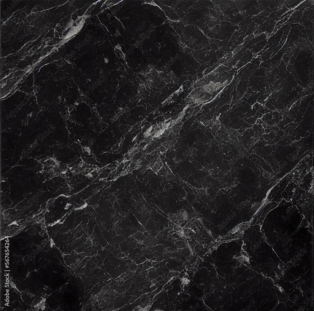 Naklejka premium Black Marble Background, Luxury Granite Texture, Natural Marble Stone Pattern, Generative AI Illustration