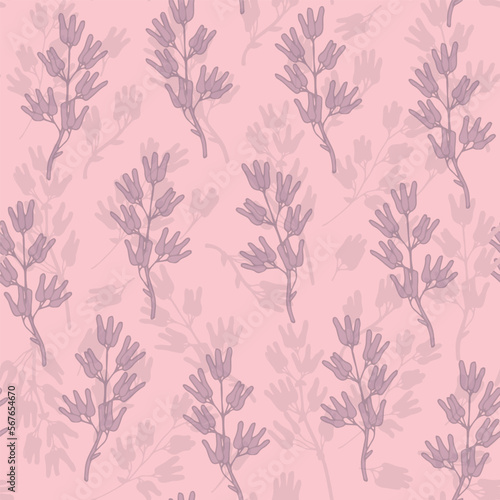 Wallpaper Mural Pink background with leaves. Decorative seamless pattern for wrapping paper, wallpaper, textile, greeting cards and invitations. Torontodigital.ca