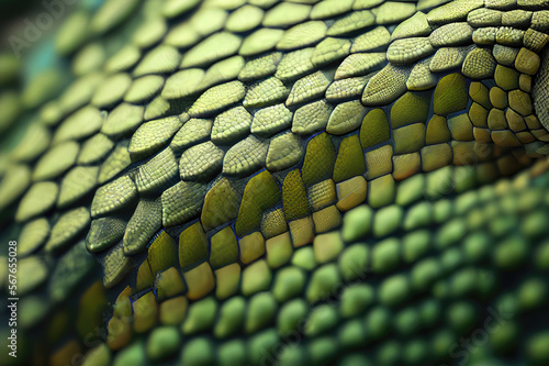 Chameleon Skin Texture Background, Colored Lizard Scales, Iguana Leather, Generative AI Illustration