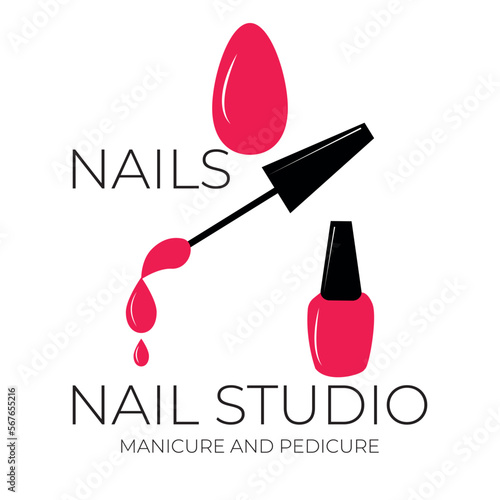 Nail studio logo, nail studio logo design for manicure and pedicure, beauty nail art logo for brand and business, nail studio logo design. beauty care company, spa, manicure, salon, polish, pedicure.