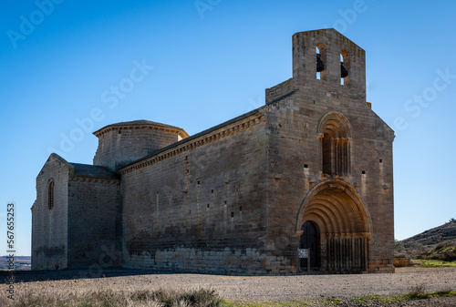 The hermitage of Santa María is a Romanesque hermitage in Chalamera (province of Huesca, Spain), located halfway between Chalamera and Alcolea de Cinca, near the confluence of the Cinca and Alcanadre  photo