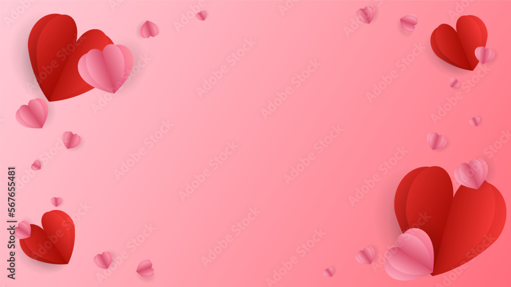 Heart frame on pink background ,for February 14, Vector illustration EPS 10