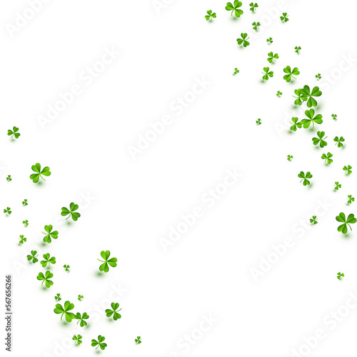 Bright Clover Minimal Vector White Background.