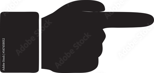 Hand icon symbol in black vector image , illustration of the human finger