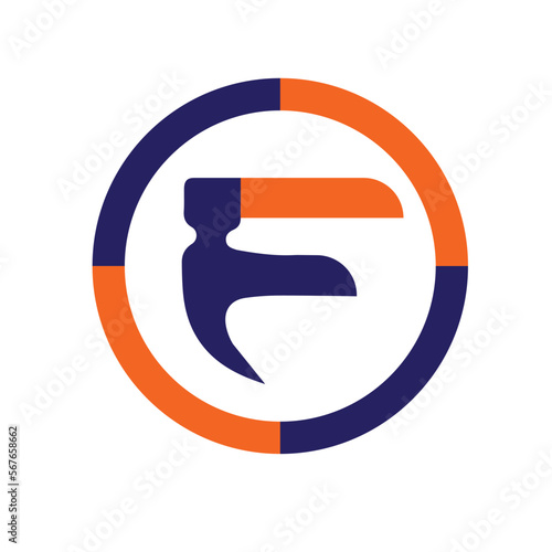 Clean and stylish logo forming the letter F vector band logo design.
