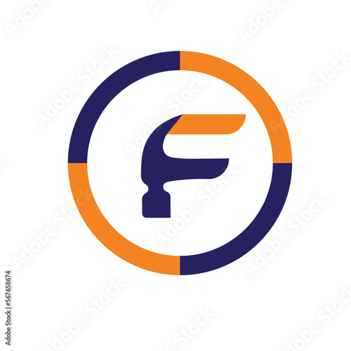 Clean and stylish logo forming the letter f vector band logo design..eps
