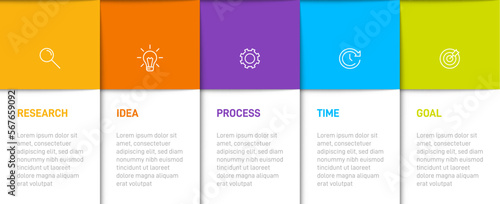 Vertical infographic design with icons and 5 options or steps. Thin line. Infographics business concept. Can be used for info graphics, flow charts, presentations, mobile web sites, printed materials.