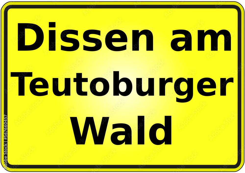 Fototapeta premium Stadteingangsschild Deutschland Stadt Dissen am Teutoburger Wald