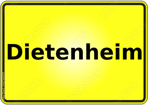 Stadteingangsschild Deutschland Stadt Dietenheim