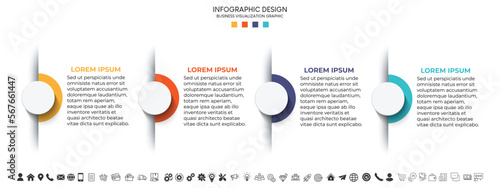 	
Steps business data visualization timeline process infographic template design with icons