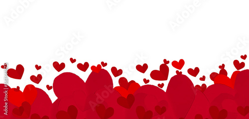 Fototapeta Naklejka Na Ścianę i Meble -  red hearts on transparent background, PNG image valentine concept