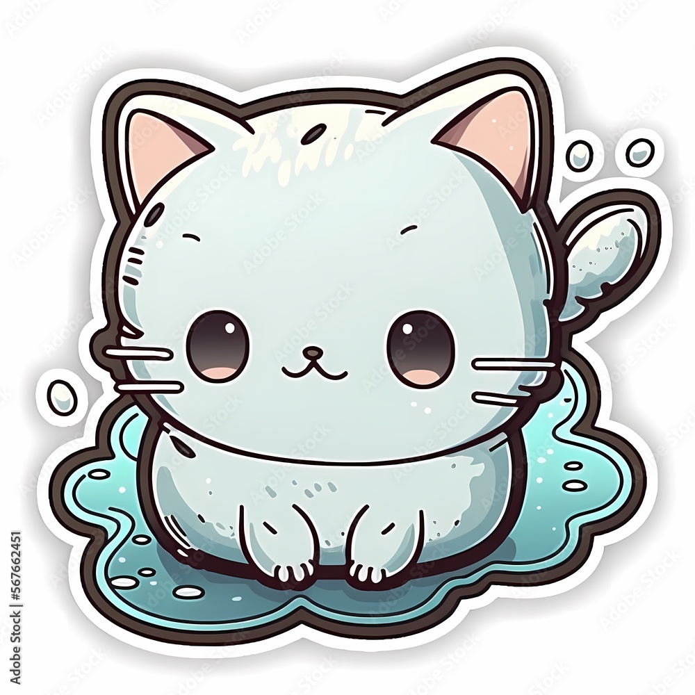 Adorable Kawaii Cat Sticker: Cute and Cozy Design for Every Mood Adorable Kawaii Cat Sticker: Cute and Cozy Design for Every Mood