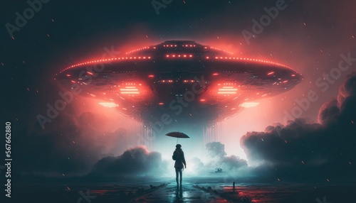 ufo in the sky made with generative ai