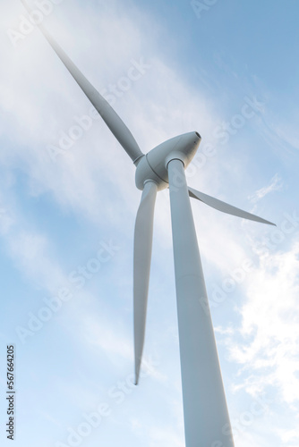 Obraz na płótnie windmill farm or wind park, with high wind turbines for generation electricity. w salonie