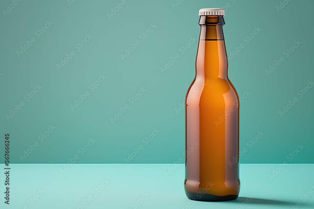 Product design mockup of a blank craft beer bottle. Generative AI. Product design mockup of a blank craft beer bottle. Generative AI.