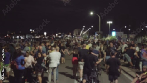 Wallpaper Mural Lots of people walking down the street during a party Torontodigital.ca