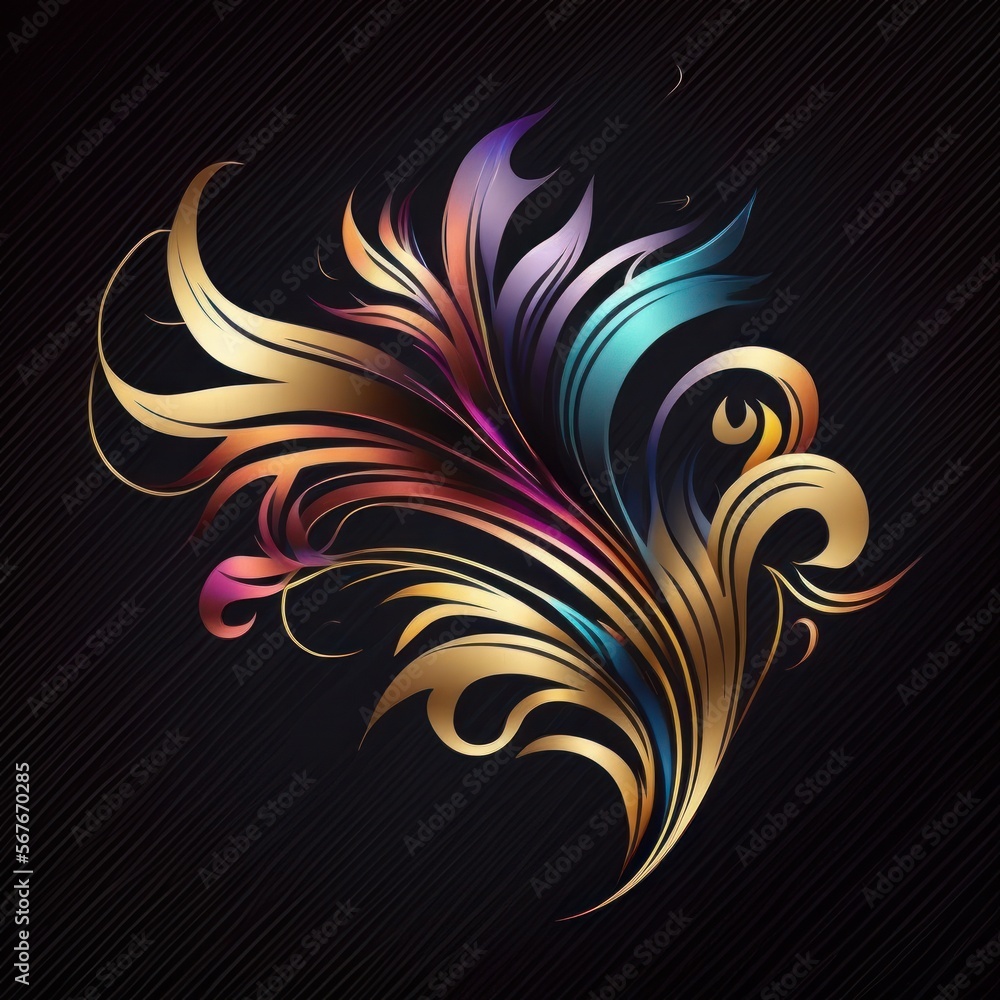 abstract wavy line logo - tattoo art 4 - Postproducted generative AI digital illustration abstract wavy line logo - tattoo art 4 - Postproducted generative AI digital illustration