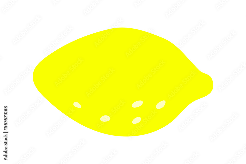Yellow lemon doodle flat illustration on white background. Vector graphics design Yellow lemon doodle flat illustration on white background. Vector graphics design