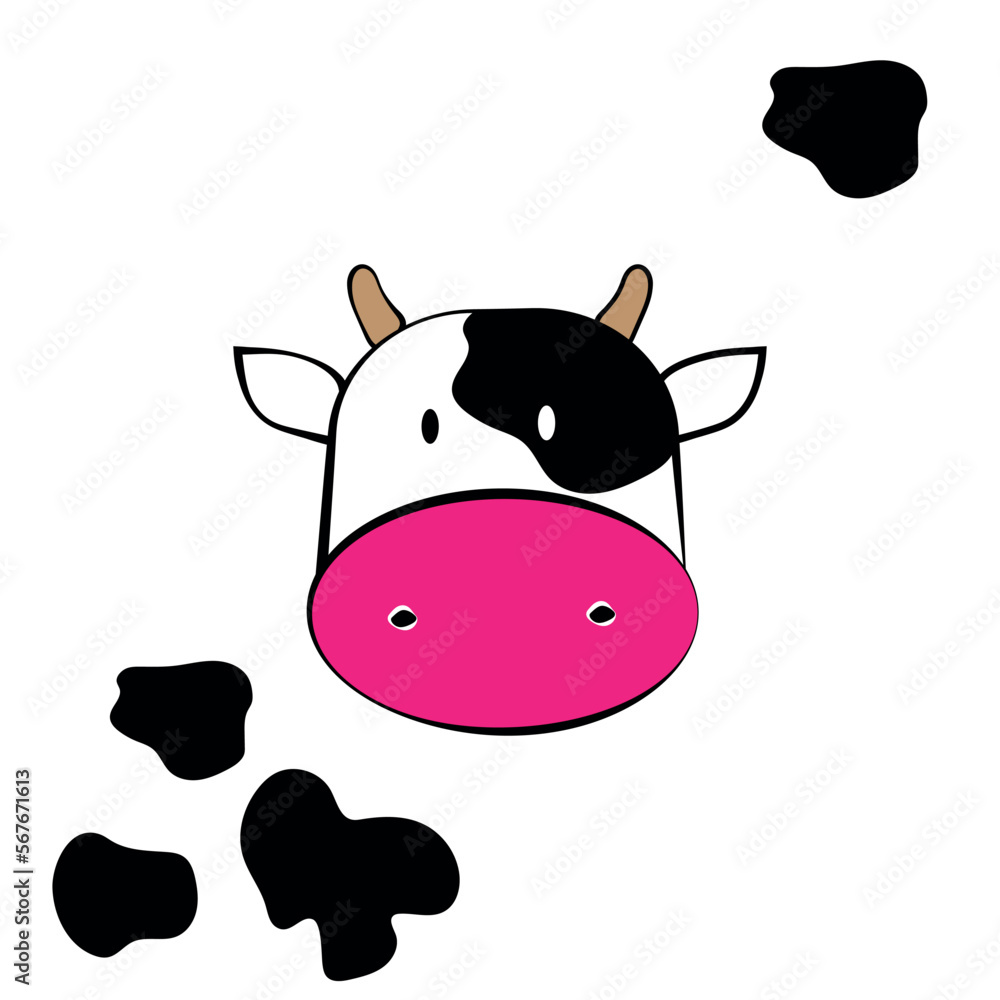 Fototapeta premium Cute adorable cow character 