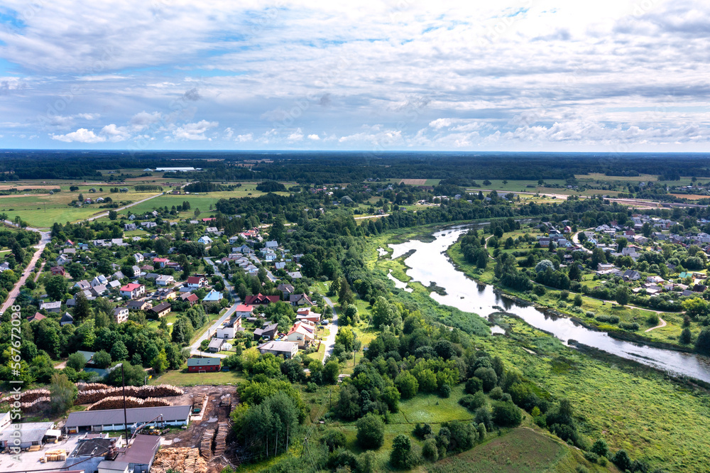 Venta river and Kuldiga city, Latvia.