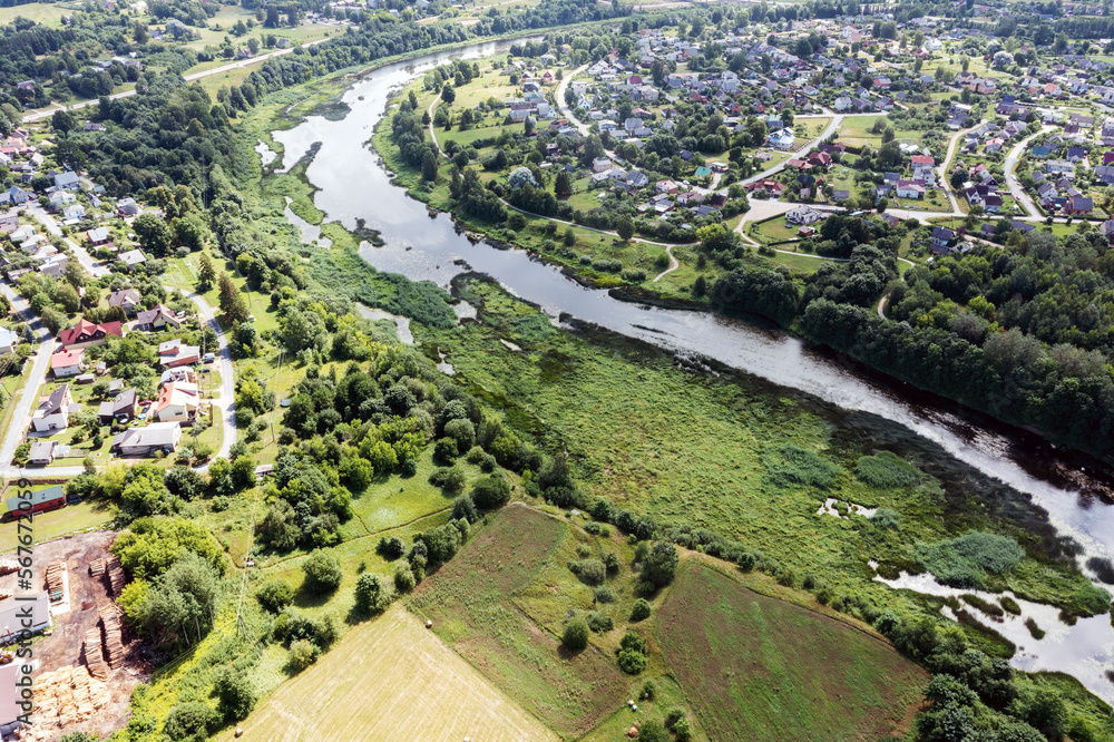 Venta river and Kuldiga city, Latvia.