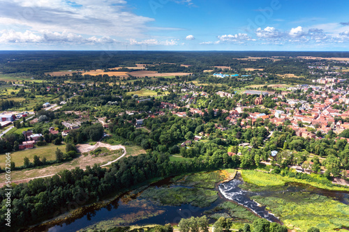 Venta river and Kuldiga city, Latvia.