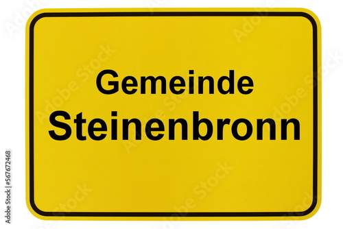 Illustration eines Ortsschildes der Gemeinde Steinenbronn in Baden-Württemberg photo