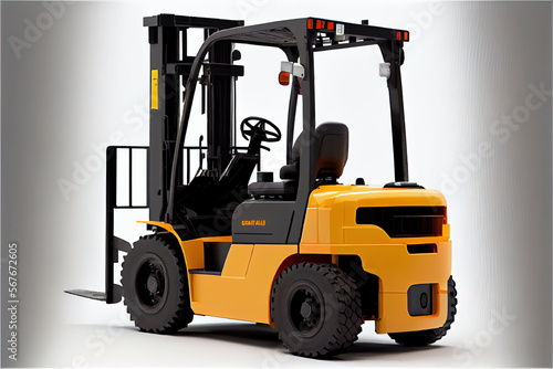Forklift isolated on white background | Generative Ai | Forklift for warehouse and factory | For lifting goods and boxes