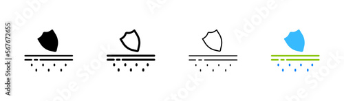 Skin care set icon. Dermatology, collagen, hydration, moisturizing, korean cosmetics, protection, ultrasonic cleaning, water drops. Cosmetology concept. Vector icon in line, black and colorful style