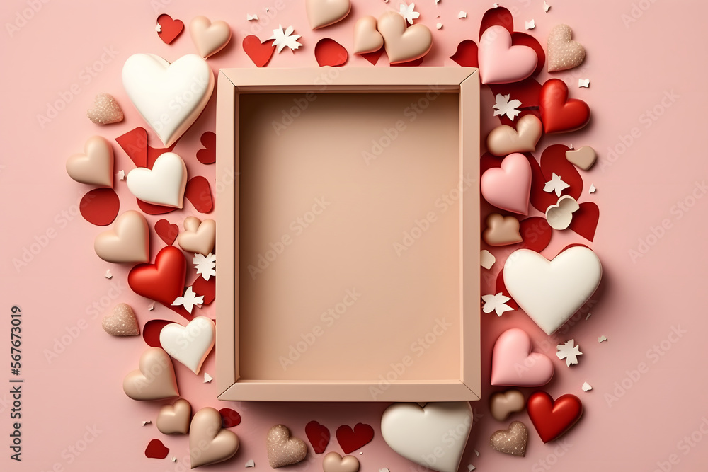 Obraz premium gift letter hearts, love, valentines day concept