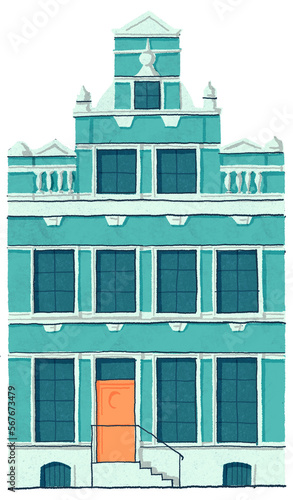Amsterdam canal house. Cute illustration with transparent background © LaraFields