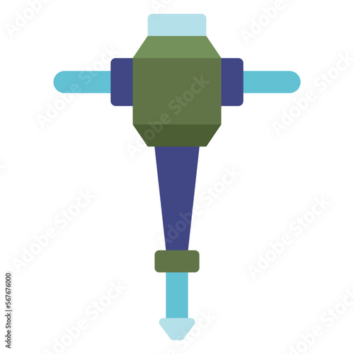 jack hammer machine flat illustration