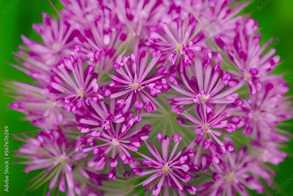 blossoming pink allium flower portrait - generative ai blossoming pink allium flower portrait - generative ai