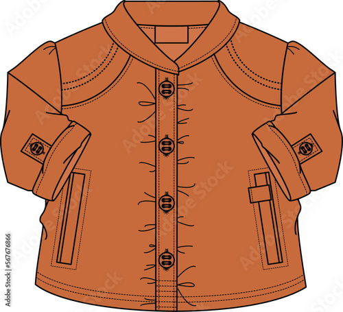 KID GIRLS AND TEENS WEAAR JACKET VECTOR