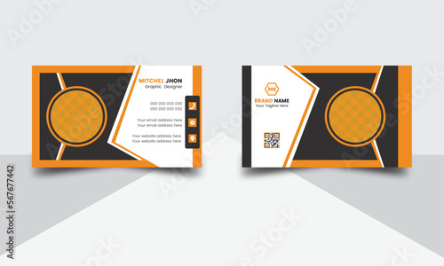 Corporate template business card  Design. Clean advertising design. Business card layout with modern design. Double sided business card design. Visiting card professional unique business card design. 