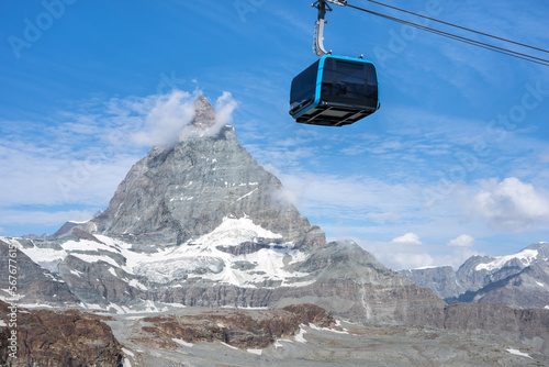 New cable car to Matterhorn glacier paradise, Zermatt, Switzerland