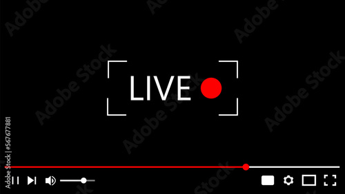 Live video streaming player shape, broadcasting vector illustration © Studio-M
