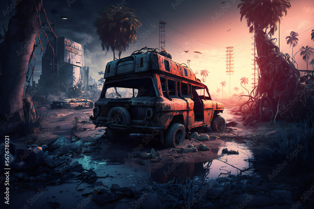 Post apocalyptic survivor in gas mask. Environmental disaster, Armageddon - Dystopia - destroyed buildings - in a post-apocalyptic World - Generative AI Post apocalyptic survivor in gas mask. Environmental disaster, Armageddon - Dystopia - destroyed buildings - in a post-apocalyptic World - Generative AI
