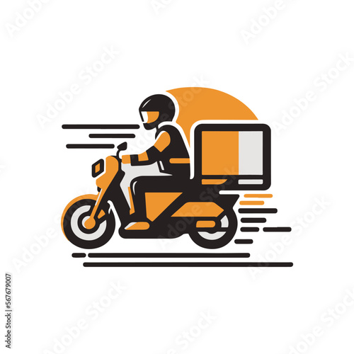 vector delivery by motorcycle icon