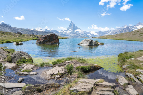 Matterhorn with Stellisee, Zermatt,  Switzerland photo