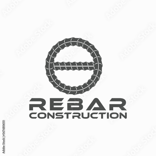 rebar concrete construction logo design vector for business architecture