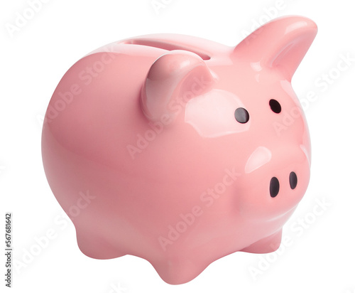 Pink piggy bank cut out