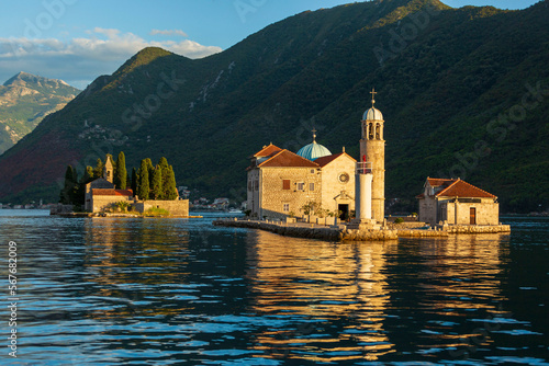 Islands in the Bay of Kotor in Montenegro - Gospa od Škrpjela (Our Lady of the Rocks) and Ostrvo sveti Đorđe photo