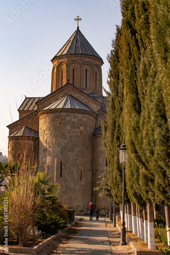 Tbilisi, Georgia - january 23 , 2023: Metekhi Church in Tbilisi photo