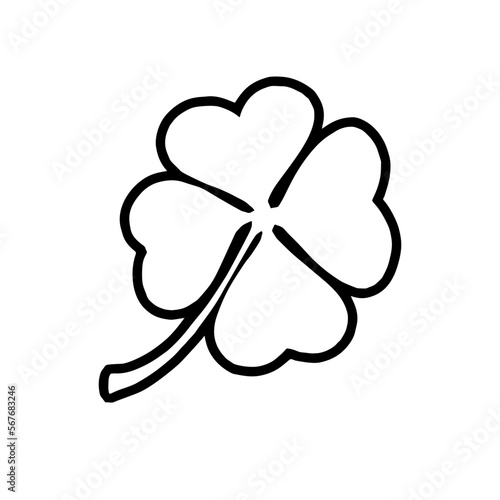 Four leaf clover icon. Clover vector illustration. 