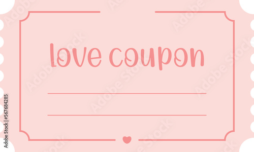 Isolated pastel love coupon template