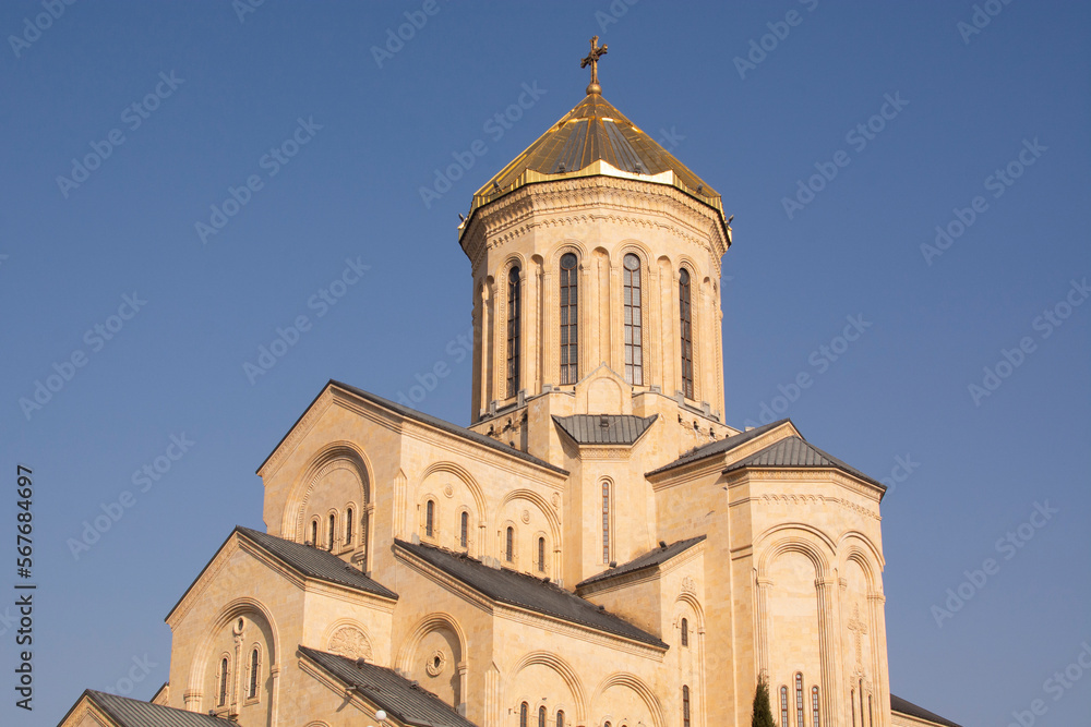 TBILISI, GEORGIA - January 23, 2023 : Holy Trinity Cathedral in Tbilisi