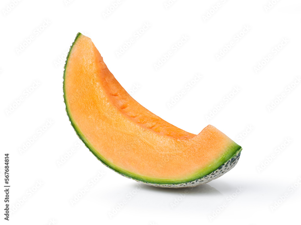 slice of melon isolated on white slice of melon isolated on white